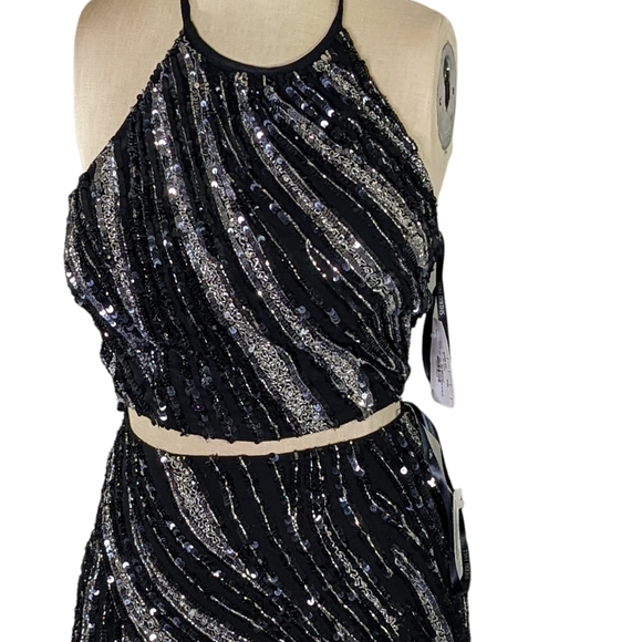 Sherri Hill Halter 2pc Gown ,Full Sequin Gown ,Sz 4 , NWT - Picture 1 of 7